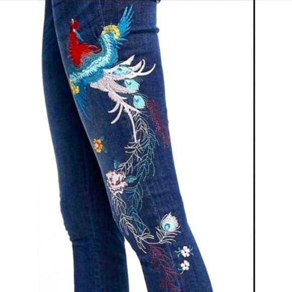 Free People Phoenix & Floral Embroidered Skinny Jeans - Picture 4 of 13